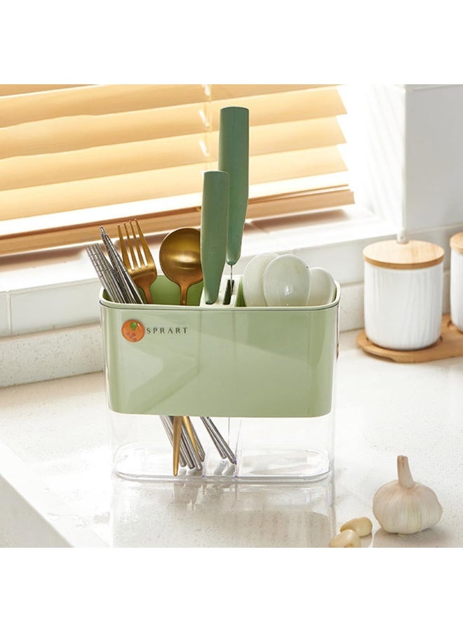 Decorhills Kitchen Utensil Holder Water Flowing | Rustproof Cutlery Organizer & Chopstick Drainer Rack | Multi-Functional Chopsticks Case for Spoons, Forks & Utensils | Hygienic & Space-Saving Design - Image 1