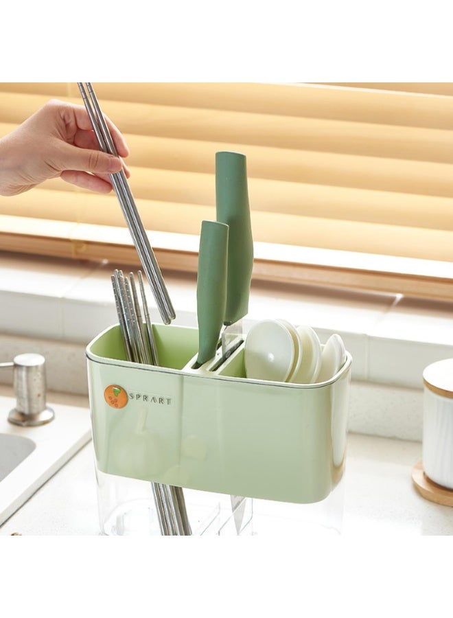 Decorhills Kitchen Utensil Holder Water Flowing | Rustproof Cutlery Organizer & Chopstick Drainer Rack | Multi-Functional Chopsticks Case for Spoons, Forks & Utensils | Hygienic & Space-Saving Design - Image 4