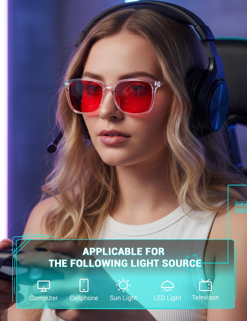 TIJN Blue Light Blocking Glasses for Women Men Clear Frame Square Nerd Eyeglasses Anti Blue Ray Computer Screen Glasses - Image 3