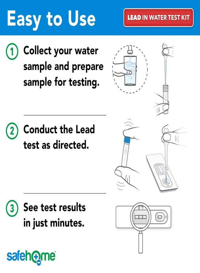 Safe Home® 14-in-1 DIY Drinking Water Test Kit – Includes The #1 Selling Lead & Bacteria Test Kits + 12 Additional Parameters – City Tap or Well Water – 302 Total Tests - Image 5