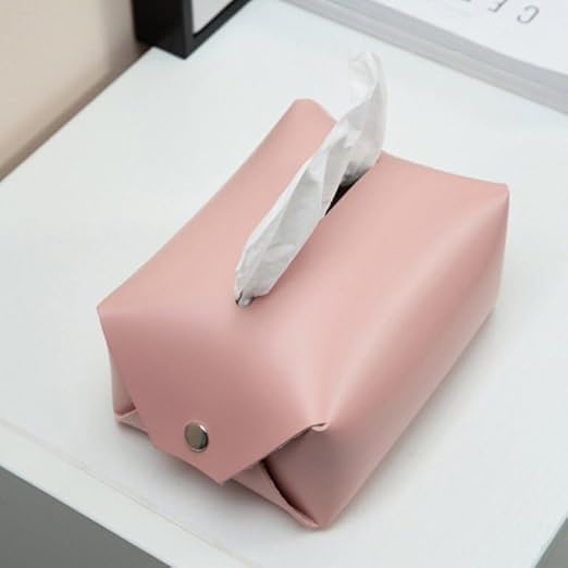 HEYOL Pu Leather Tissue Box Holder Rectangular, Tissue Box Cover Dispenser for Car, Home, Bathroom, Bedroom, Office, Night Stands, Desks and Tables Pack of 1 - Image 2