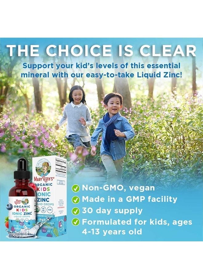 MaryRuth Organics - Zinc Supplements for Immune Support | Liquid Zinc Supplement | Ionic Zinc for Kids | Ages 4-13 | Zinc Sulfate | Skin Care Supplement | Vegan | Non-GMO | Gluten Free | 2 Fl Oz - Image 1