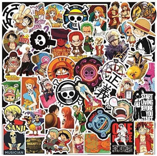 OTURGC One piece stickers 100 pack luffy anime stickers for teens kids waterproof vinyl stickers for water bottles laptop - Image 2