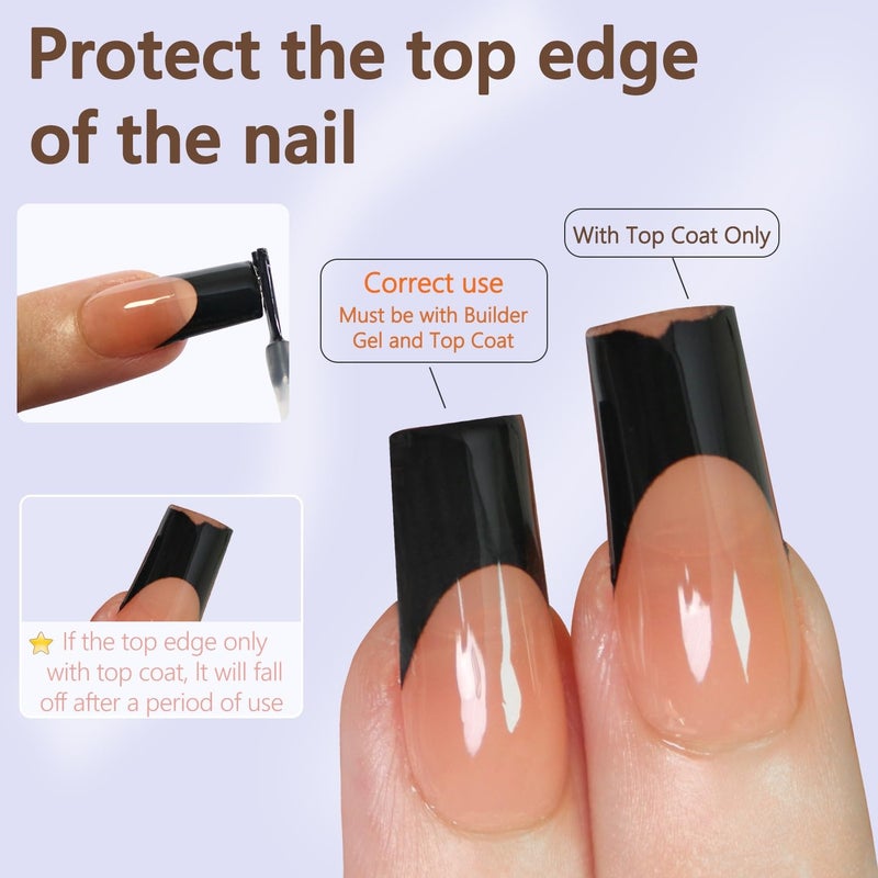 Misssix French Gel Nail Tips, 240Pcs French Tip Press on Nails Long Square Pink, No Need to File Tips Pre-lasting, Fake Nails for Nail Art DIY 15 Sizes - Image 5