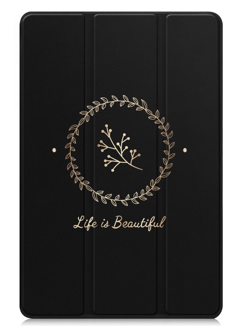 Theodor Protective Flip Case For Apple iPad Pro 13 (2024) With Trifold Stand Auto Wake Sleep Shockproof Cover Life is Beautiful - Image 1