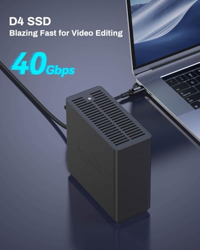 TERRAMASTER D4 SSD NVMe Enclosure - 40Gbps 4Bay, USB Storage Type-C Supports 4xM.2 NVMe 2280 SSDs, Compatible with USB 4/3.2/3.1/3.0, Thunderbolt 5/4/3, Mobile App for Data Backup Included (Diskless) - Image 2