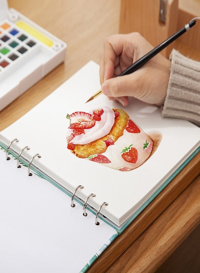 BXT Watercolor Sketchbook - Watercolor Paper Sketch Book | Cold Press | 7.7 x 7.7 in, 20 Sheets, 140lb (300gsm) Heavyweight Paper | Loose-Leaf Binding, Lay Flat Water Journal, for Kids, Amateur - Image 5