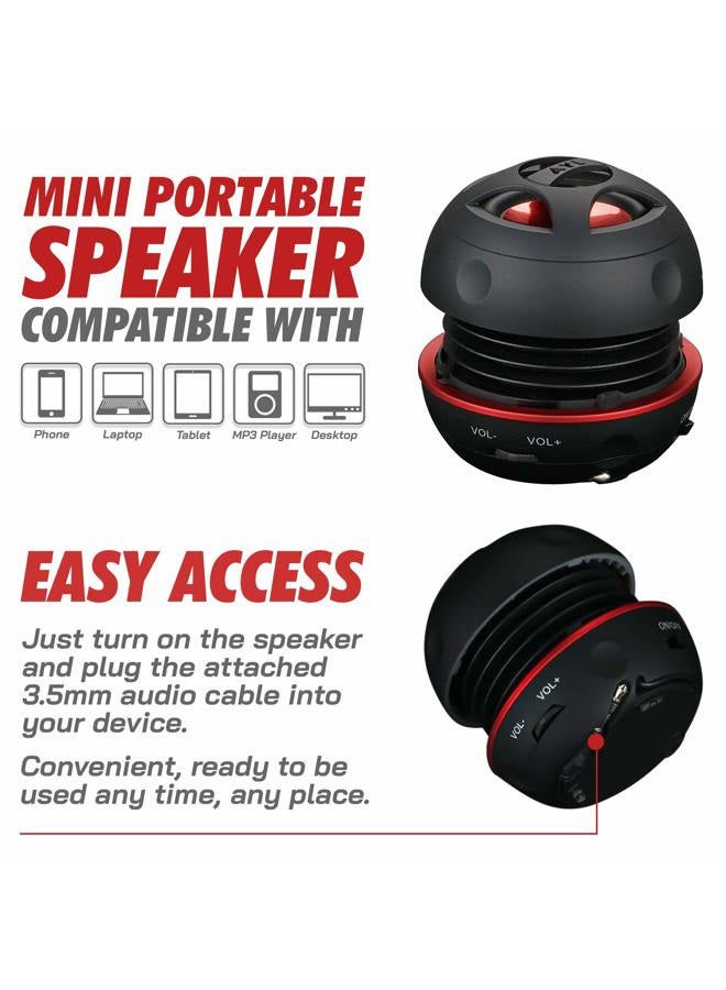 AYL Mini Speaker System, Portable Plug-in Speaker with 3.5mm Aux Input, External Audio for Laptop Computer, MP3 Player, iPhone, iPad, Cell Phone (Black) - Image 3