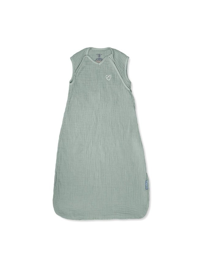 ingenuity Swaddleme By Ingenuity - Night Sack Sleeper, 1.5 TOG, Breathable Cotton Muslin, 1 Pack , 3–18 Months - Green - Image 1