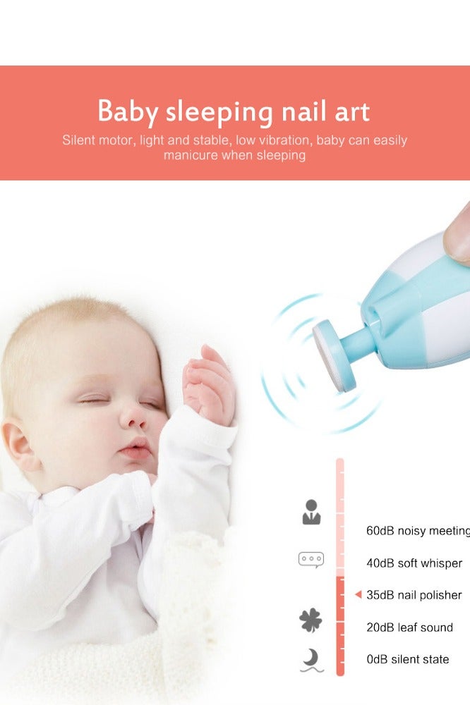 Baby Electric Nail Clipper Set Rechargeable Anti Scratch, 6 Grinding Heads For Polishing and Beauty Tools - Image 3