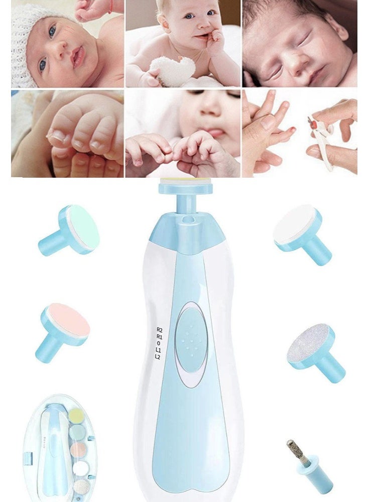 Baby Electric Nail Clipper Set Rechargeable Anti Scratch, 6 Grinding Heads For Polishing and Beauty Tools - Image 4