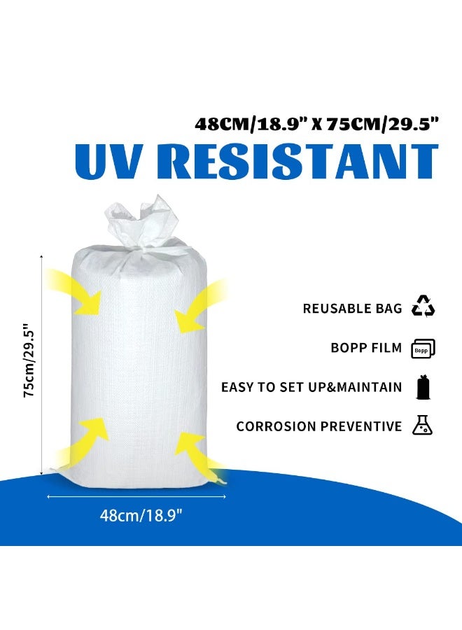 20 Packs Polypropylene Woven UV Sandbags, Empty Flood Protection Bags 18.9" x 29.5" - Image 3