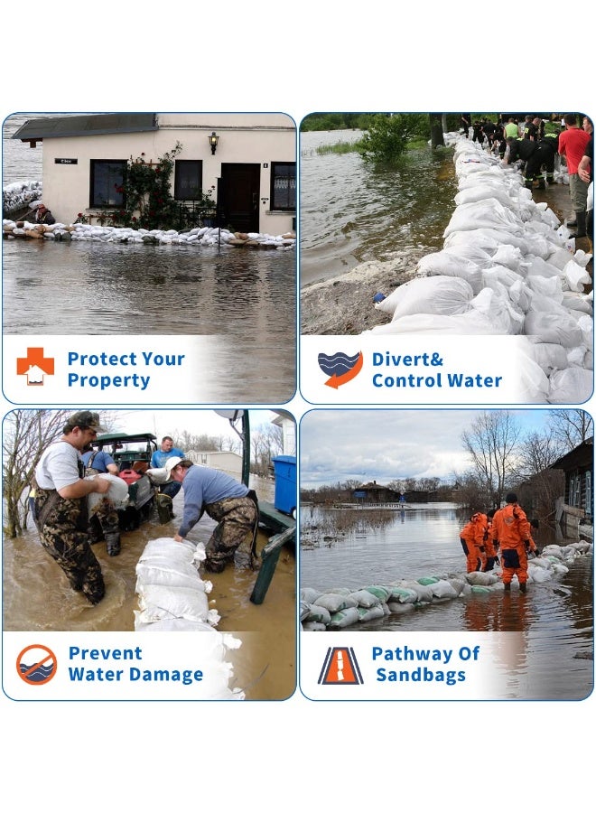 20 Packs Polypropylene Woven UV Sandbags, Empty Flood Protection Bags 18.9" x 29.5" - Image 5