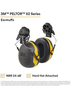 3M 3M PELTOR Ear Muffs, Noise Protection, Hard Hat Attachment, NRR 24 dB, Construction, Manufacturing, Maintenance, Automotive, Woodworking, X2P3E  - Image 1