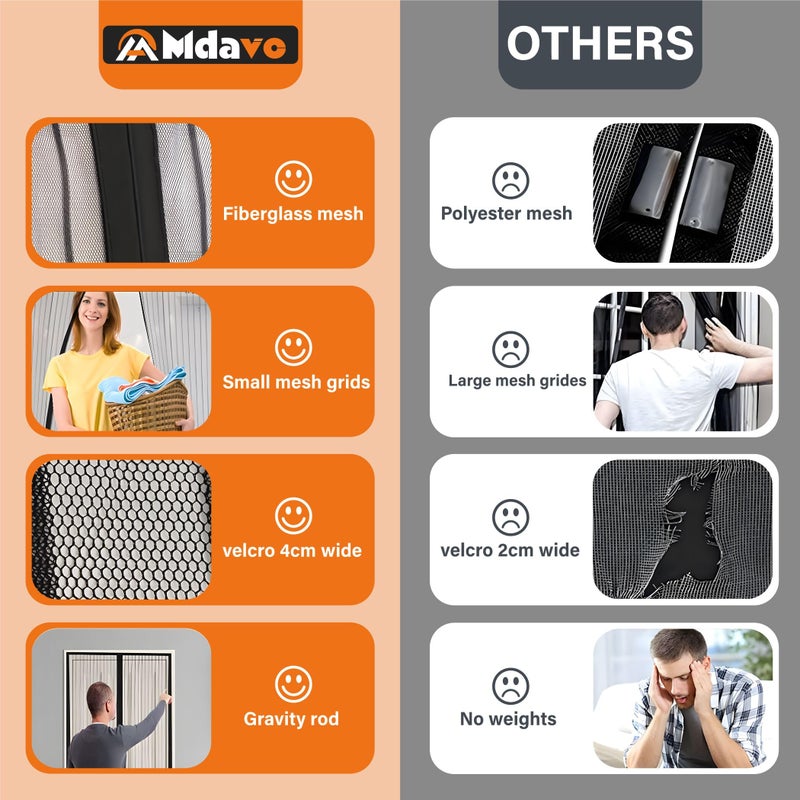 Mdavo Magnetic Screen Door, Keep Bugs Out, Pet & Kid Friendlyï¼ŒWorks with Front Doors, Sliding Doors,Fit Door Size 36 x 78 Inches White - Image 3