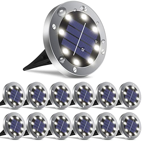 OULONGER OULONGER Solar Ground Lights,12 Pack Solar Lights Outdoor Waterproof,Solar Garden Lights Landscape Lighting for Outside  - Image 2