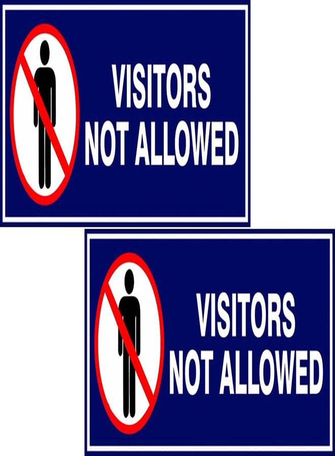 VAAIMAI Visitors Not Allowed Sign Board | 12X4 Inch | 5MM Foam-Blue (Pack of 2) | UV Laminated Waterproof Signage for Office, Home, Industry, Hospital - Image 1