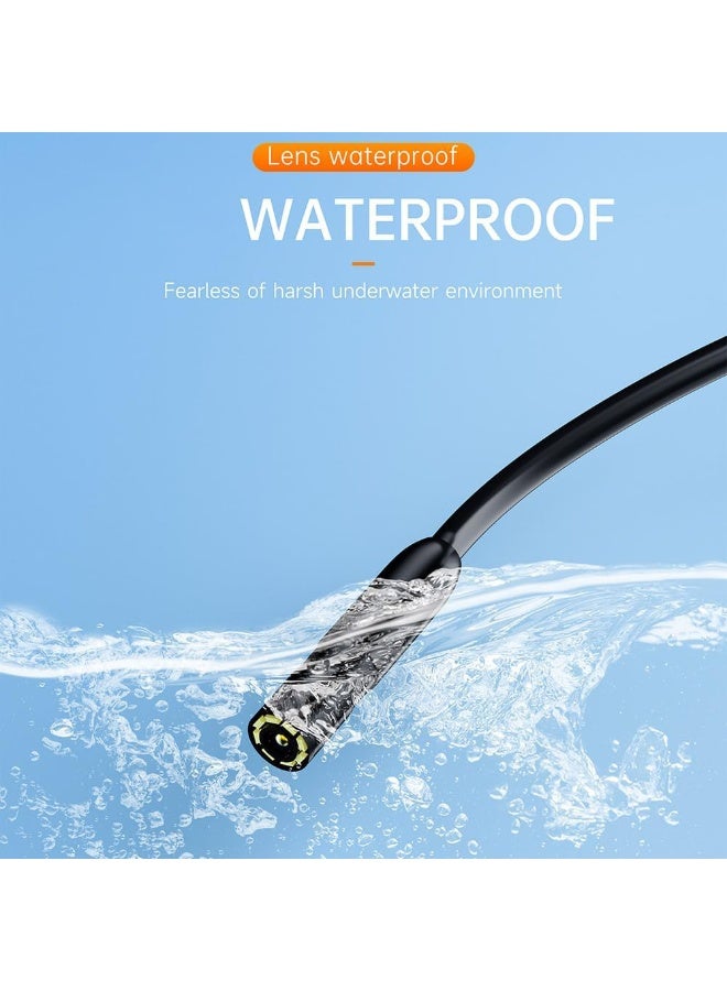 BlueFire 5M Smartphone Wired Endoscope Inspection Camera 1080P HD Waterproof IP68 Borescope with 8 Adjustable LED Lights, Semi-Rigid Cable, USB OTG Type-C & Lightning Compatible for Android & iPhone, Pipe Drain Sewer Wall Engine HVAC Automotive Inspection Camera with Mirror Hook Magnet & USB Adapters - Image 3