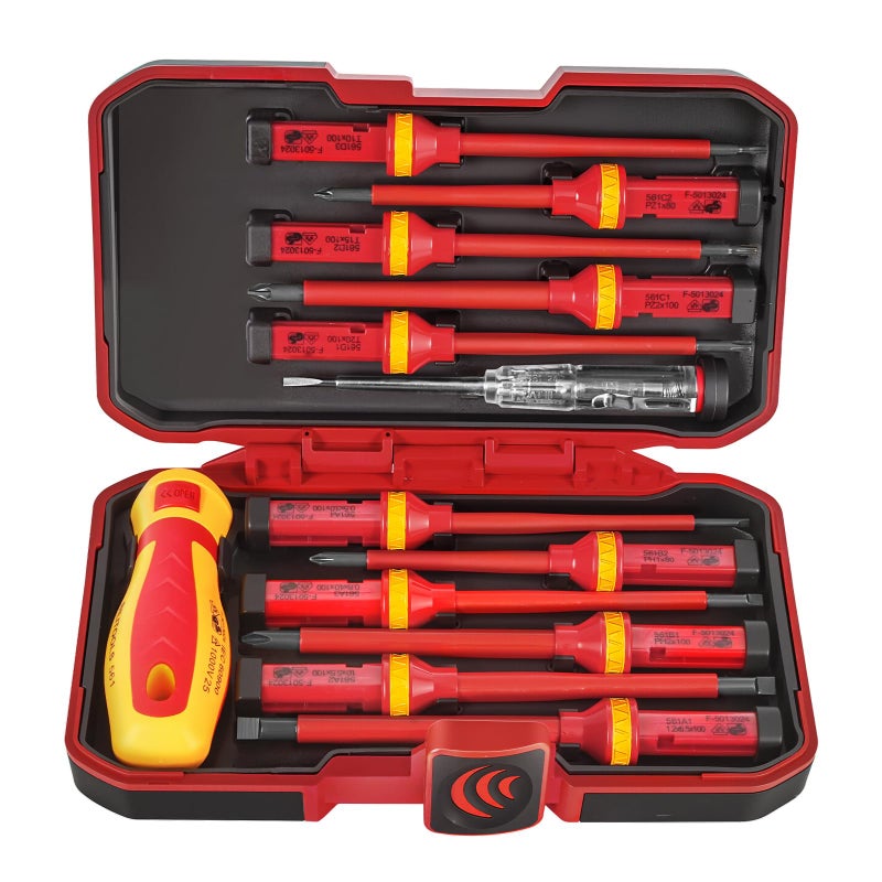 BILITOOLS 1000V Insulated Electrician Screwdriver Set 13pcs Electrical Tools Kit with Magnetic CRV Steel Tips Insulated Handle Phillips Slotted Pozi Torx Screwdrivers VDE GS Certified - Image 2