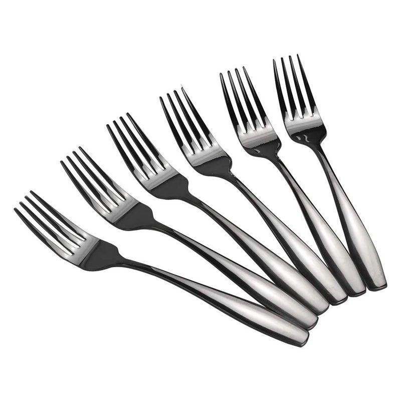 Wekioger 12 Pieces Small Fork Set, Black Stainless Steel Dessert Forks - Image 1