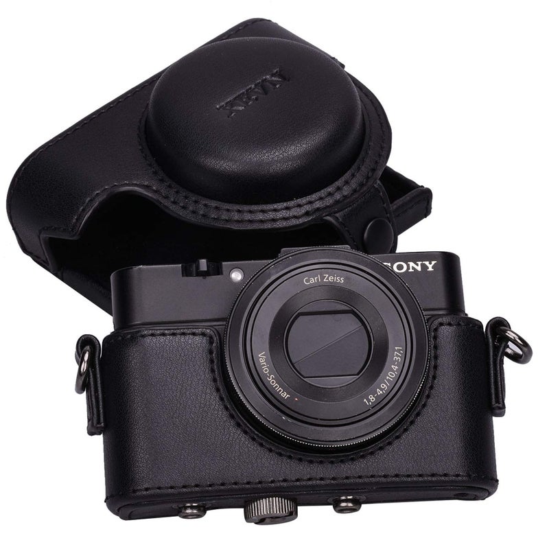 Hargedis حقيبة حماية كاميرا جلدية Hargedis XEVN Sony RX100 لجهاز DSC-RX100 مارك II، III، IV، V، VI، VII M6 5A M3 مع حزام كتف - Image 1