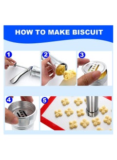 Cookie Press Gun Kit, Stainless Steel Biscuit Press Maker with 20 Decorative Molds and 4 Nozzles, Homemade Baking Biscuit Tool, Cookie Press for Baking, DIY and Decoration - pzsku/Z669877DDCC997E2392E4Z/45/_/1706606783/825c0b02-1336-40a8-938f-c5a7a4d6e0db