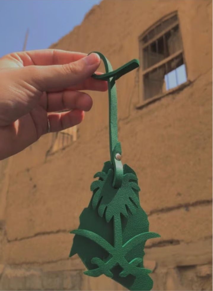 Realfrog Saudi Arabia Map pendant,Saudi coat of arms pendant,Two swords and palm tree pendant + kingdom map - Image 2