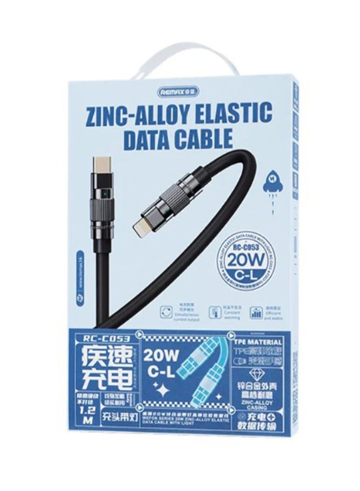 ريماكس كابل شحن سريع 20 وات (من C إلى Lightning)-REMAX RC-C053، سلسلة C-L Wefon 20 وات من النوع C إلى Lightning - أسود - Image 2