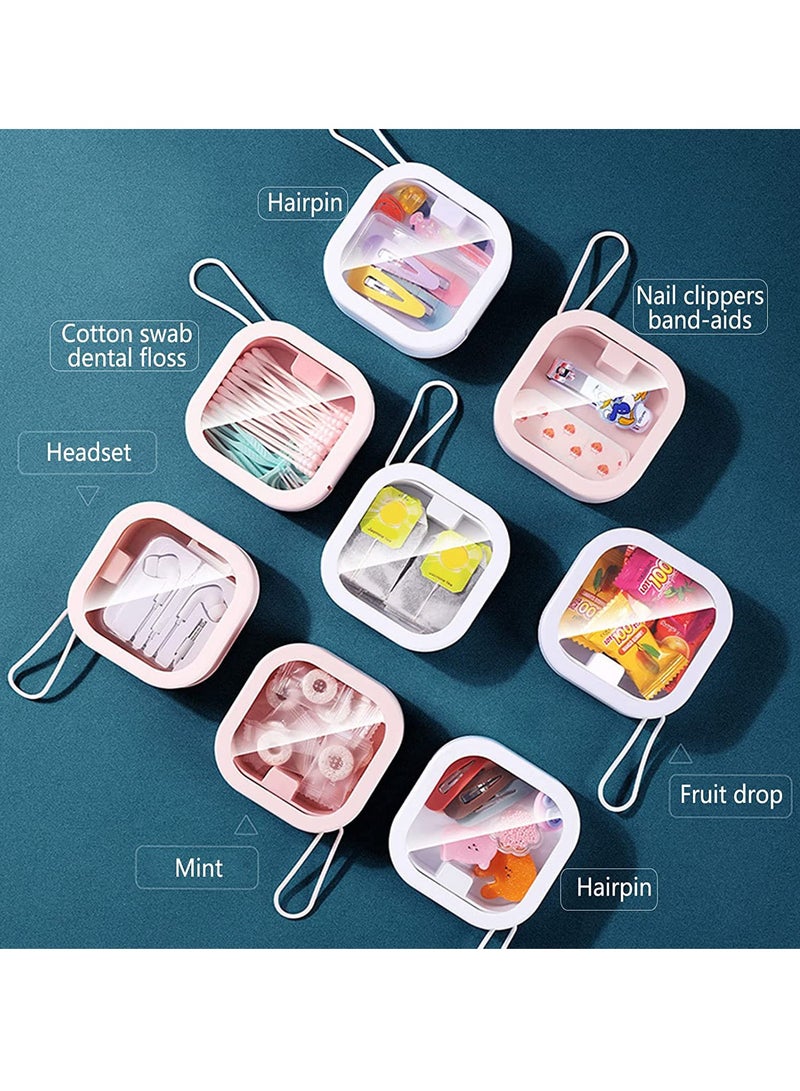 2Pcs Hair Tie Organizer Portable Travel Earphone Hairpin Holder Multi-functional Cotton Swab Box Storage Box Hair Accessory Storage Hung Hairpin Small Article Organizer on Desktop - Image 3