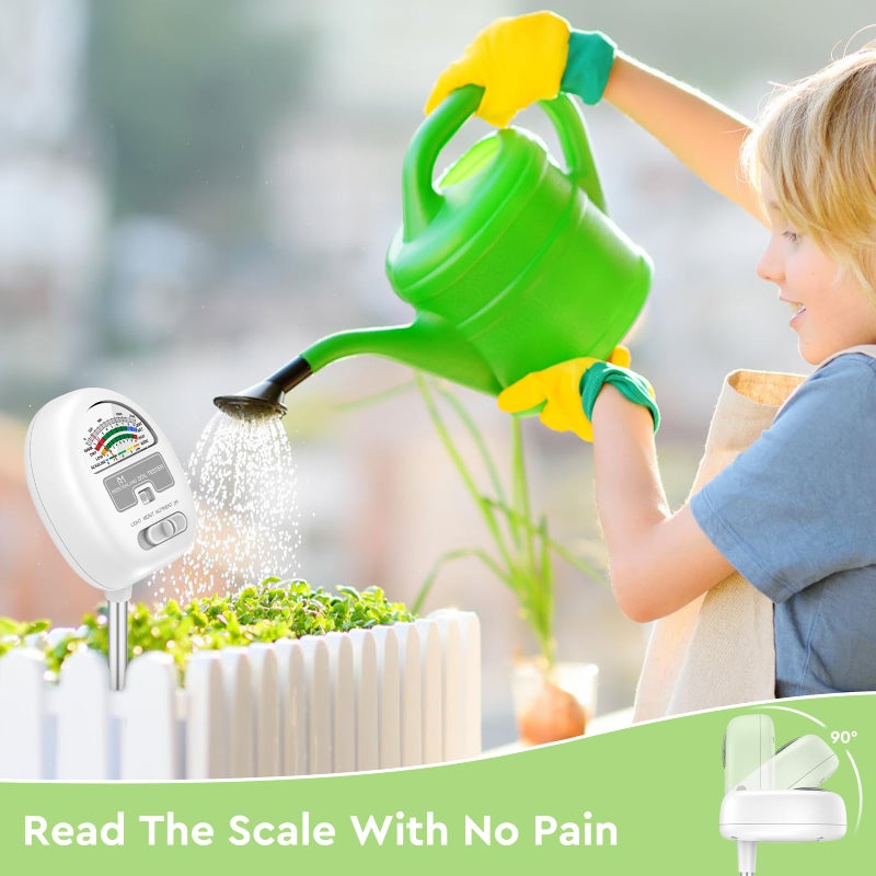 moistenland [Upgraded] Soil Moisture Meter, 4-in-1 Soil pH Tester, Moisture/Light/Nutrients/pH Meter for Gardening, Lawn, Farming, Indoor & Outdoor Plants Use, No Batteries Required, Gifts for Plants Lover - Image 5