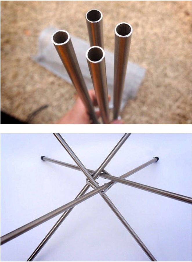 في الهواء الطلق التخييم المحمولة قابلة للطي تخزين منصة الاحتراق ، نزهة رف الحطب ، موقد الفحم الصغيرة ، موقد الفحم 16.5 بوصة / 42 * 42 * 34 سم ، متوسطة الحجم - Image 4