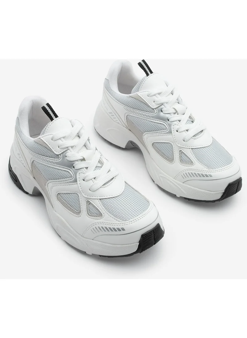 مارجين Women's Sneaker Thick Sole Laced Mesh Detailed Sports Shoes Yuvez