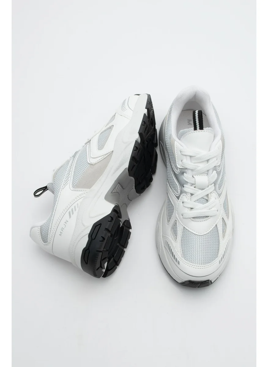 مارجين Women's Sneaker Thick Sole Laced Mesh Detailed Sports Shoes Yuvez