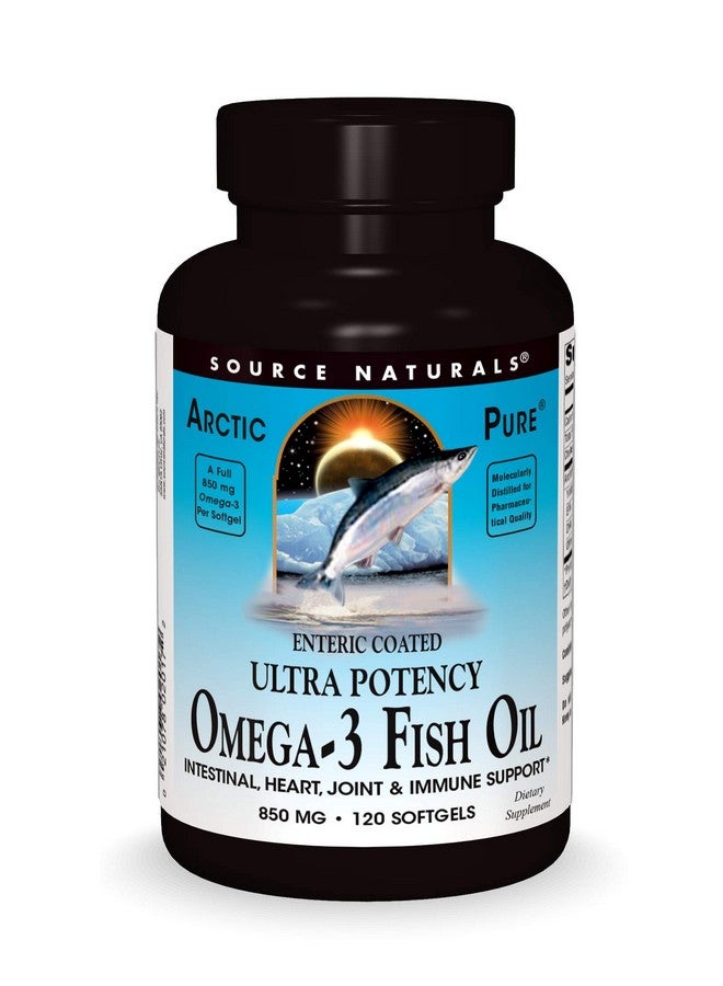 Source Naturals ArcticPure Omega-3 Fish Oil 850mg Ultra Potency EPA + DHA For Heart, Joint, Brain & Immune Health -Enteric Coated For Sensitive Stomachs - 120 Softgels - Image 1