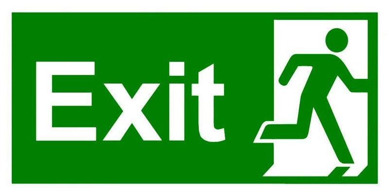 Exit Sticker Sign - Green