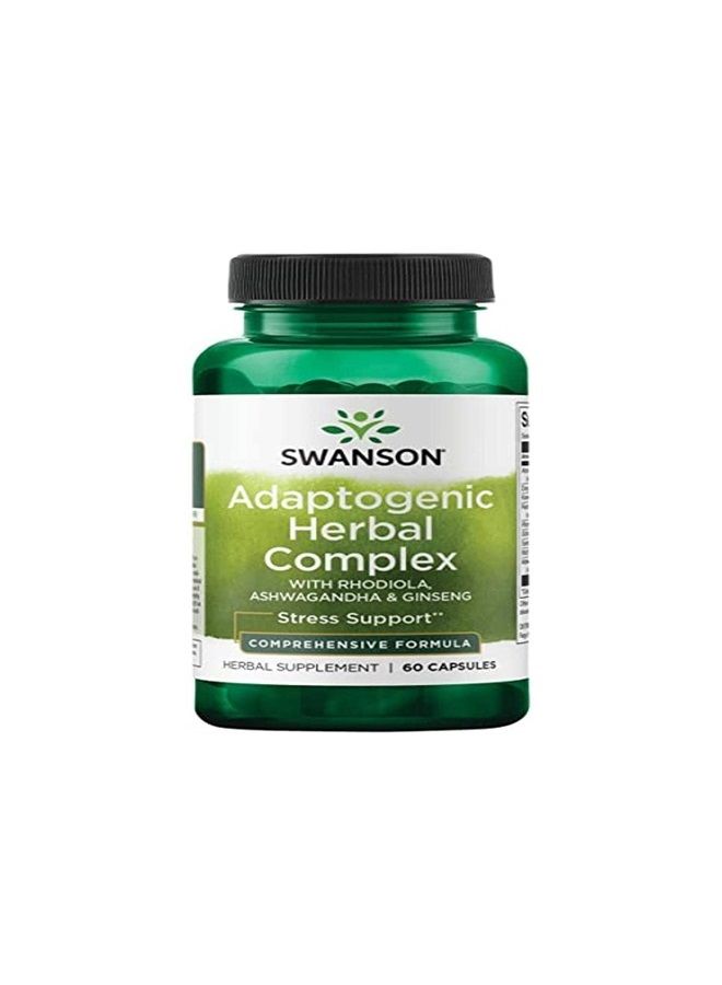 SWANSON Rhodiola Ashwagandha Ginseng Complex Mood Energy Immune Function Nervous System Stress Support Adaptogen Herb Supplement 60 Capsules
