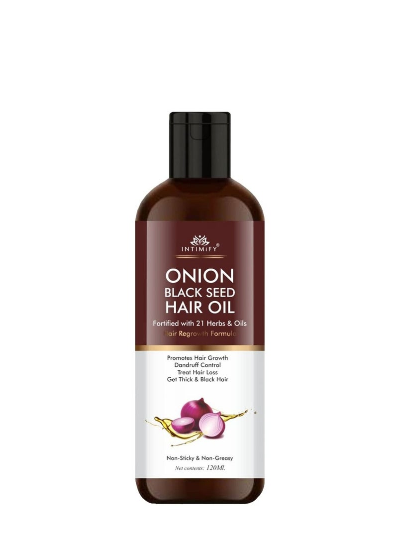 INTIMIFY Onion black seed Hair Oil 120ml & Red Onion Shampoo 200ml For Men & Women - Image 2
