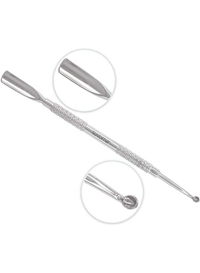 Suvorna Professional Dualhead Manicure & Pedicure Cuticle Pusher & Nail Cleaner Surgical Grade Stainless Steel Cuticle Remover Nail Care Tool For Toenails & Fingernails For Salon & Home Use - Image 1