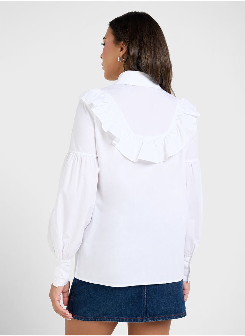 Ruffle Neck Button Down Shirt - pzsku/Z6698EB467FD510828B7FZ/45/_/1741255413/9f04bf9a-3060-4807-b466-d18a804621f6