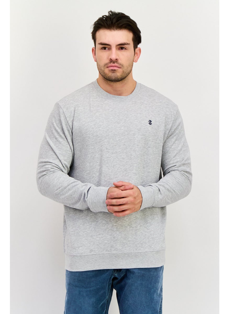 Men Crew Neck Embroidered Logo Long Sleeves Sweatshirt, Grey - pzsku/Z6698EB8AEE8373342212Z/45/_/1738161212/6d040a58-7120-47b5-bd01-28570b37354d