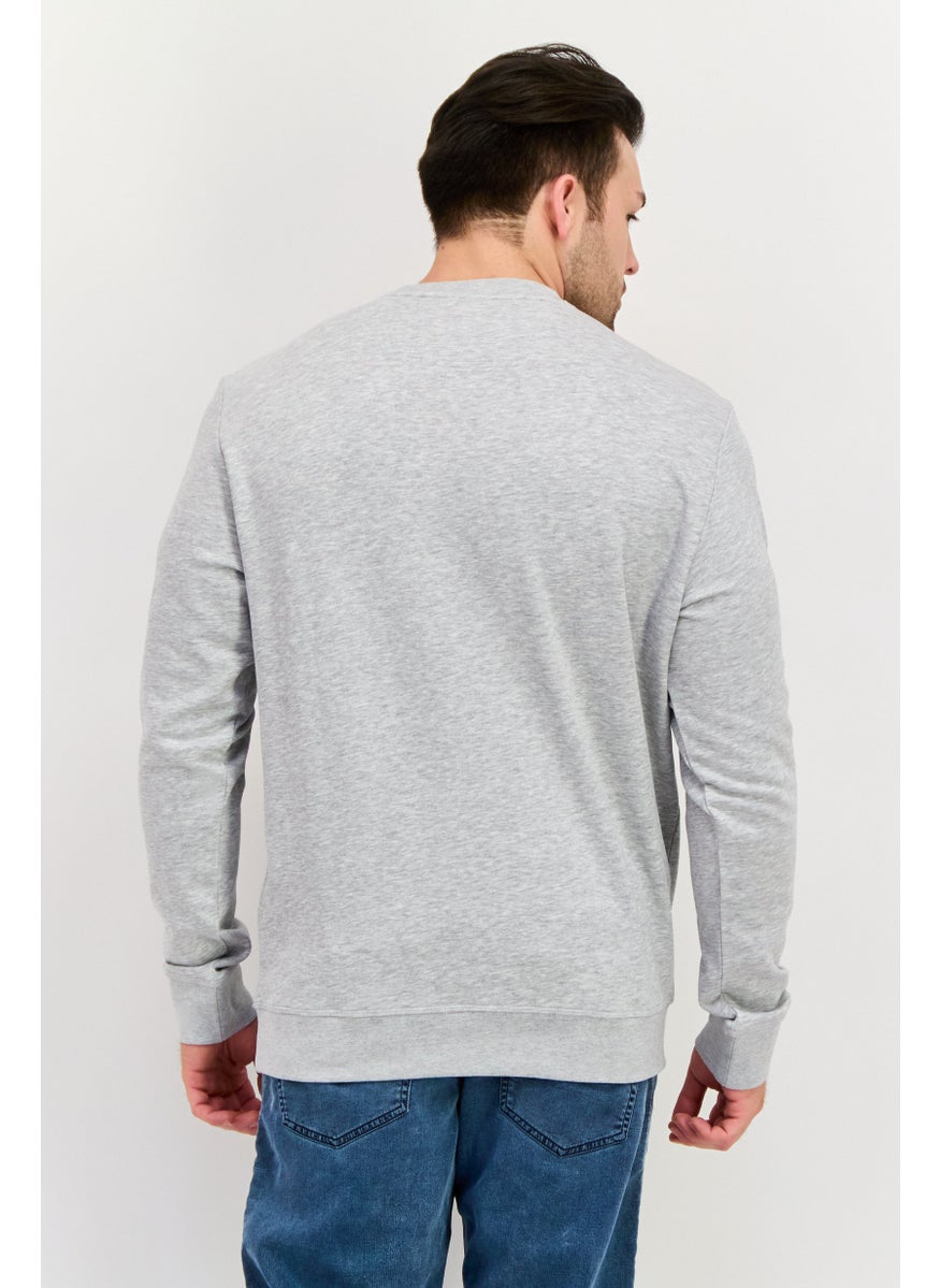 Men Crew Neck Embroidered Logo Long Sleeves Sweatshirt, Grey - pzsku/Z6698EB8AEE8373342212Z/45/_/1738161234/8d747df9-6ddb-48f2-80f0-014612703c7c