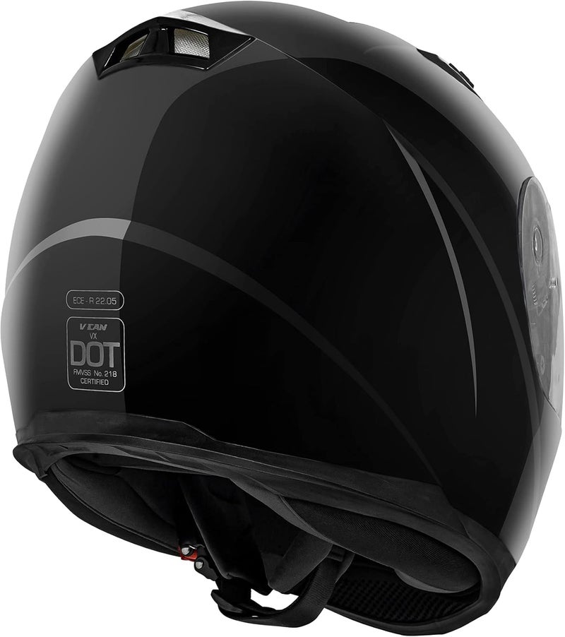 VCAN VX Lightweight Full Face Motorcycle Helmet with Extra Tinted Visor - Image 5