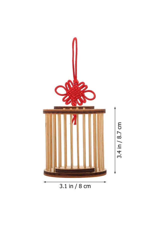 balacoo Balacoo Square Grasshopper Cage - Wooden Hanging Cricket Habitat Box with Chinese Knot, Carrying Cage for Grasshopper Crickets Kids Outdoor Toys  - Image 4