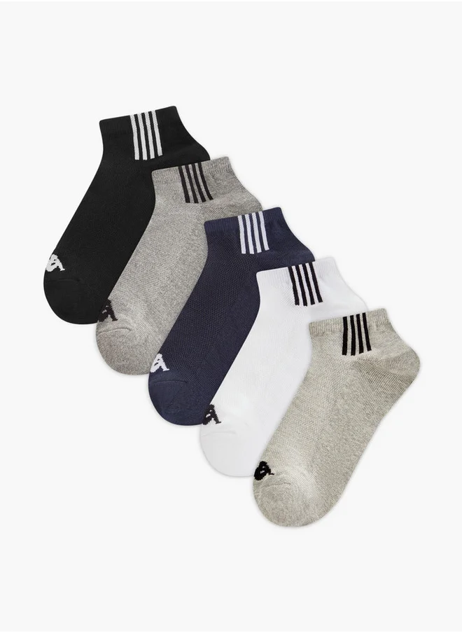 كابا Logo Print Non Terry Ankle Length Socks - Set of 5