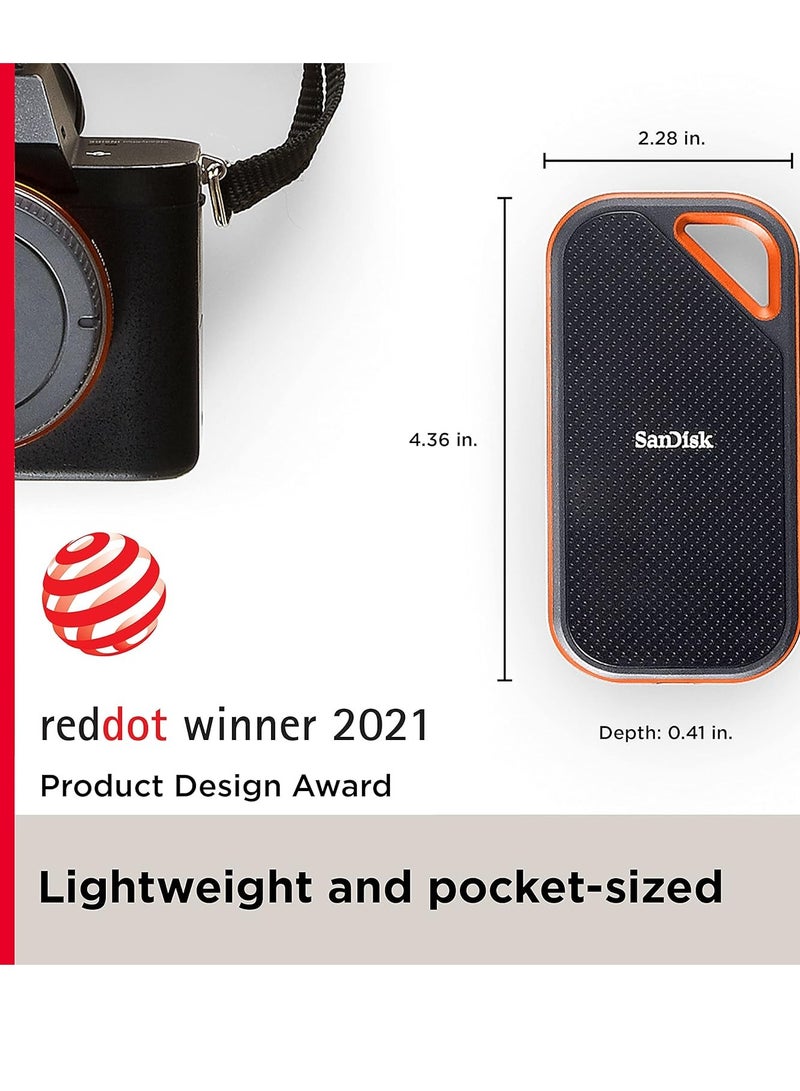 sandisk 2TB Extreme PRO Portable SSD - Up to 2000MB/s - USB-C, USB 3.2 Gen 2x2 - External Solid State Drive - SDSSDE81-2T00-G25 - Image 2