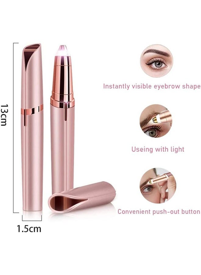 Rechargeable Eyebrow Hair Remover,Electric Painless Eyebrow Trimmer Epilator, Portable Eyebrow Hair Removal Razor Eyebrow Razor With Light,Brows Shaper. For Face Hair And Nose Hair - Image 2