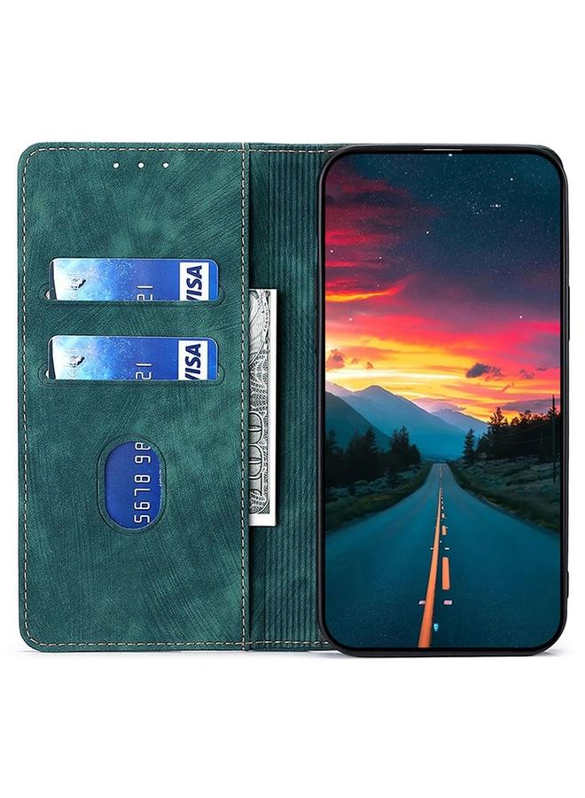 S-TOP Case For Samsung Galaxy S25 5G RFID Anti-theft Brush Magnetic Leather Phone Case - Image 3