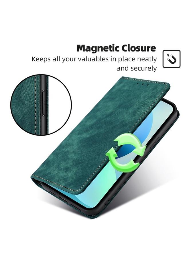 S-TOP Case For Samsung Galaxy S25 5G RFID Anti-theft Brush Magnetic Leather Phone Case - Image 5