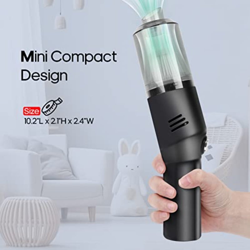 Portable Mini Car Vacuum Cleaner, High Power Cordless 400g Handheld Rechargeable Vacuum Cleaner for Desk V06 - Image 2