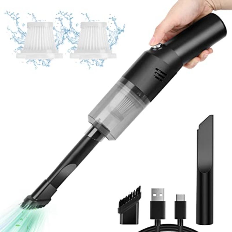 Portable Mini Car Vacuum Cleaner, High Power Cordless 400g Handheld Rechargeable Vacuum Cleaner for Desk V06 - Image 1